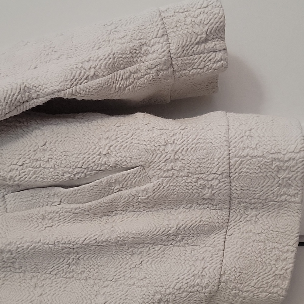 River Island Textured Zip Up Jacket With Pockets Size 1X Cream - Picture 4 of 6